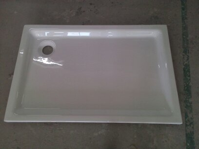 Modern Rectangular White Acrylic Shower Door Enclosure with Tray