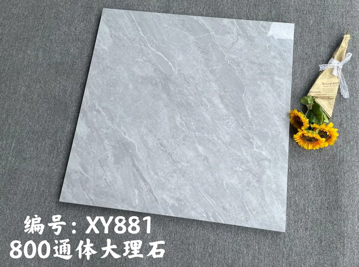 China Guangdong Ceramic Marble Texture Floor Living Room Modern Gray 800*800 Bedroom Brick Marble Porcelain Stair Tile Non-Slip Marble