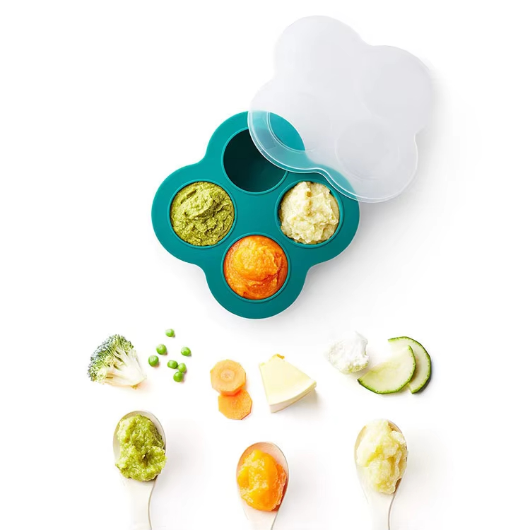 Waterproof Portable Reusable Stackable Collapsible Refrigerator Airtight Silicone Baby Food Storage Container