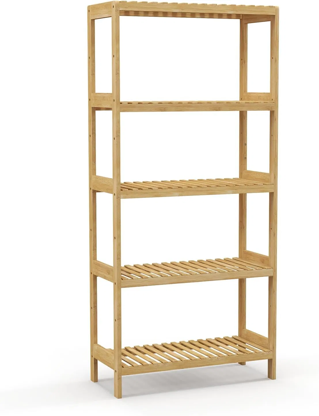 Bamboo Household Simple Five Story Floor Standing Bathroom, Living Room, Bedroom Bamboo Shelf, Storage Rack
