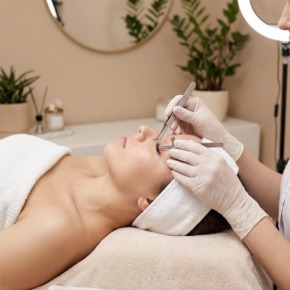 Fingertip Textured Light Blue Nitrile Gloves