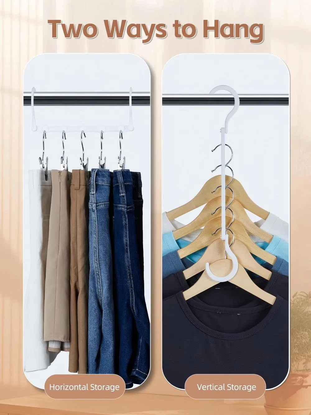 20pack Thicker Plastic Space Saving Magic Pants Clothes Hangers Closet Organizers and Storage