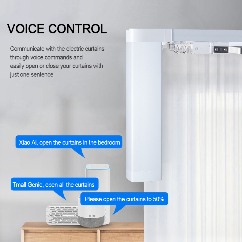 Smart Home Motorized Curtain Track Customized Electric Motorized System Smart Curtain Track
