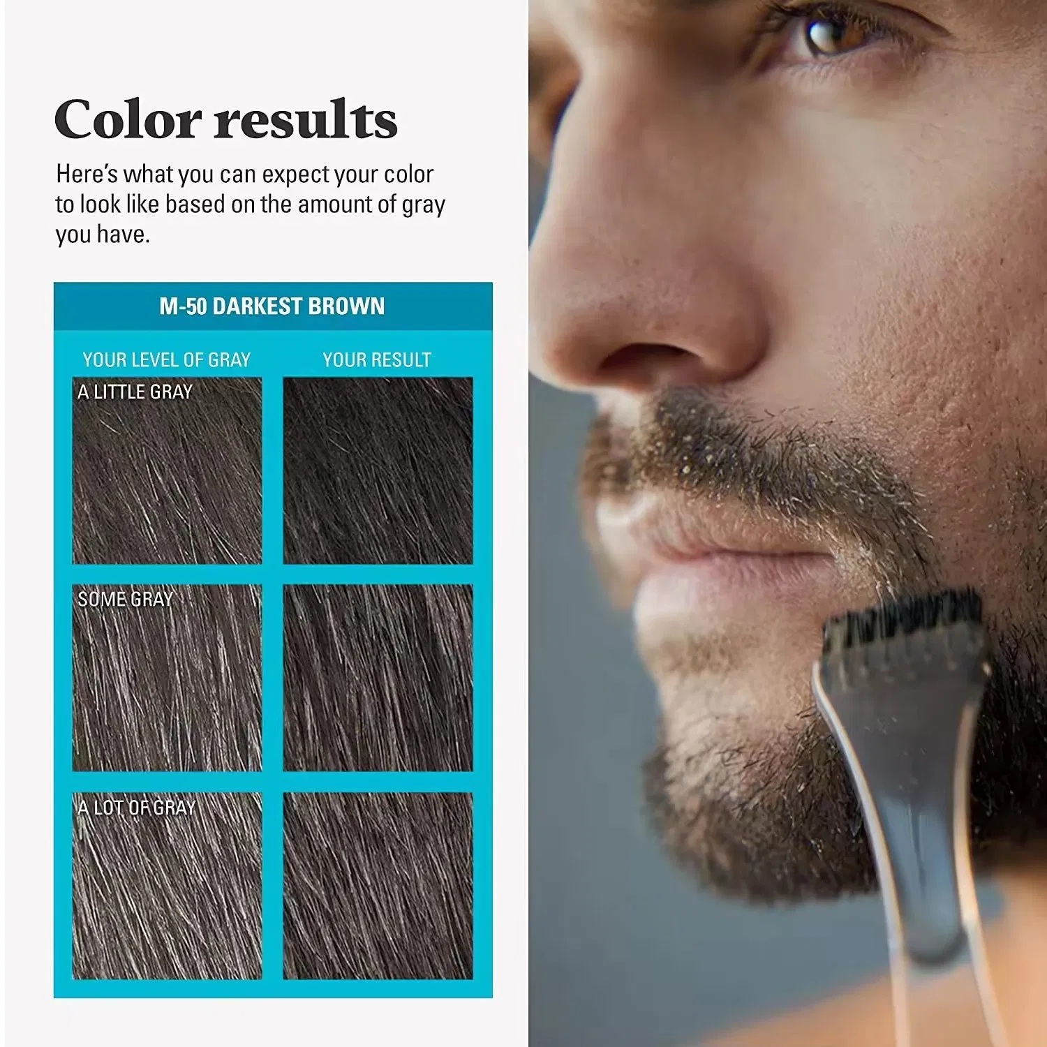 Suitable for Men Beard Comb Grey Black Color Dye