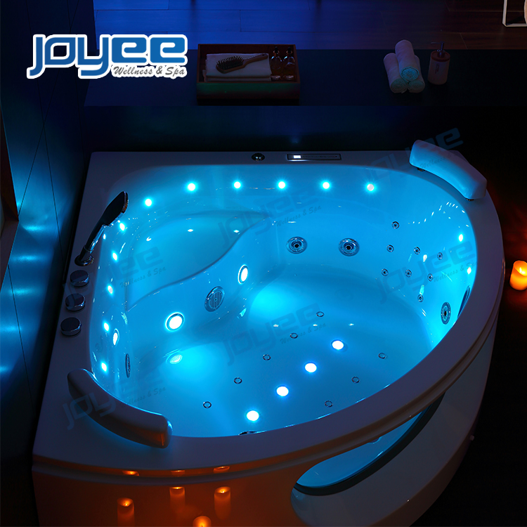 Joyee Bathroom Corner 2 Person Soaking SPA Bathtubs with 29 Jets Massage Whirlpool Tubs