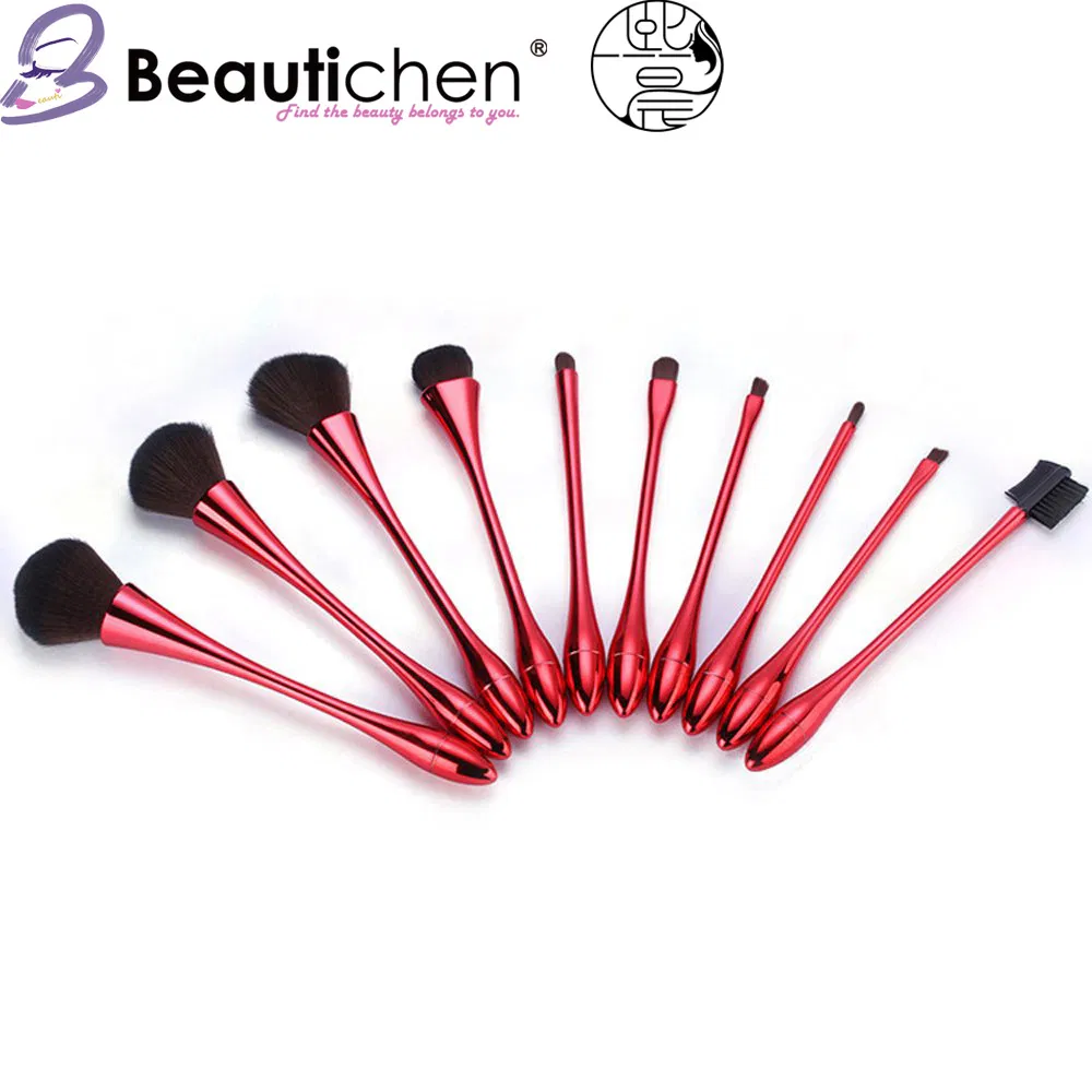 Beautichen 10 PCS Set Plating Thin Waist Goblet Shape Handle Makeup Brushes Set
