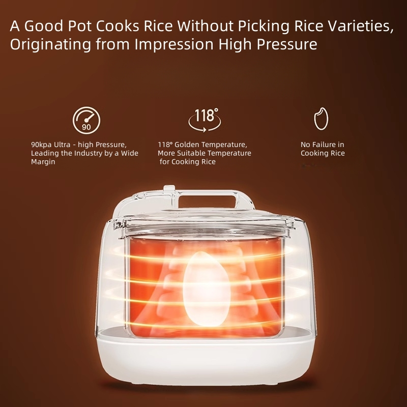 Advanced 2L Compact Electric Rice Cooker with Dual Pressure System