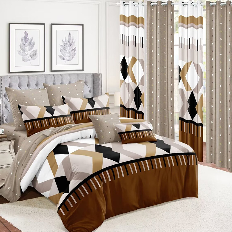 Green Polyester Printing Bed Sheet Light-Industry-Daily-Use Pillowcases Double Coverlets High End Comforter Cover Colored Curtains Soft Bedspread Set Supplier