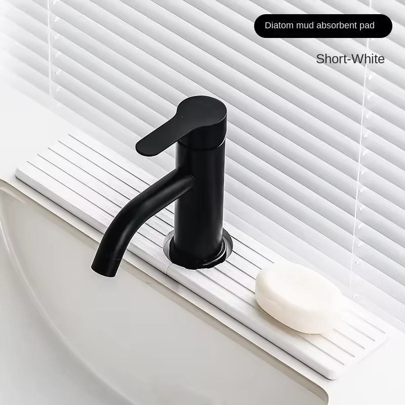 Kitchen & Bathroom Faucet Mat Diatomaceous Earth Water Absorbing Stone Tray Sink Splash Guard for Countertops Home Use