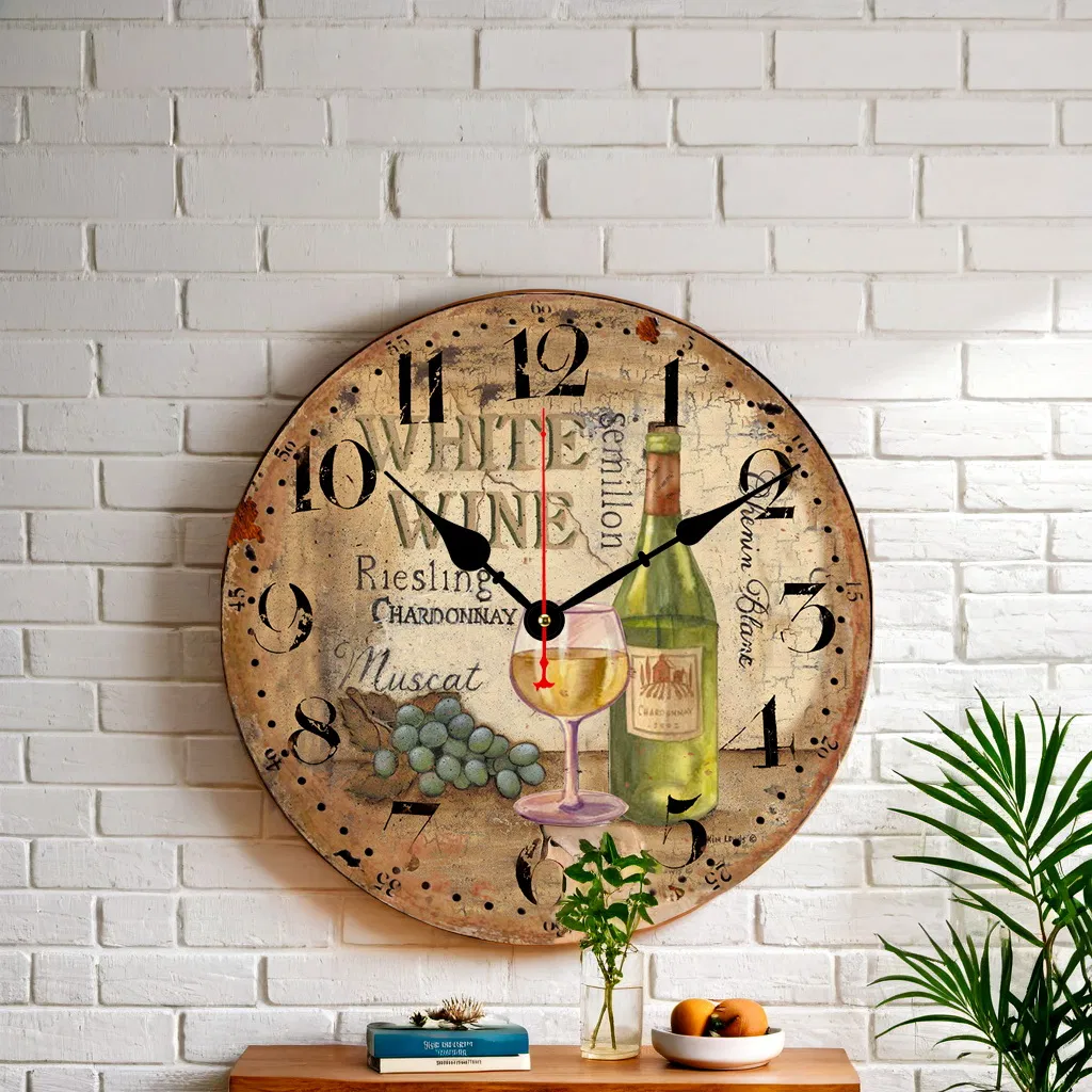 Dia 30/34/40/60cm Antique Decorative Wall Clock Silent Wooden Wall Clock Home and Table Decoration Promotion Gift Clock for Kitchen/Living /Bed Room-Hlc29114