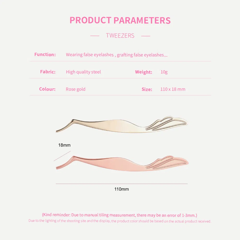 Fiber Tip Tweezers for Eyelash Extension Curved Lash Applicator Professional Eyelash Tools