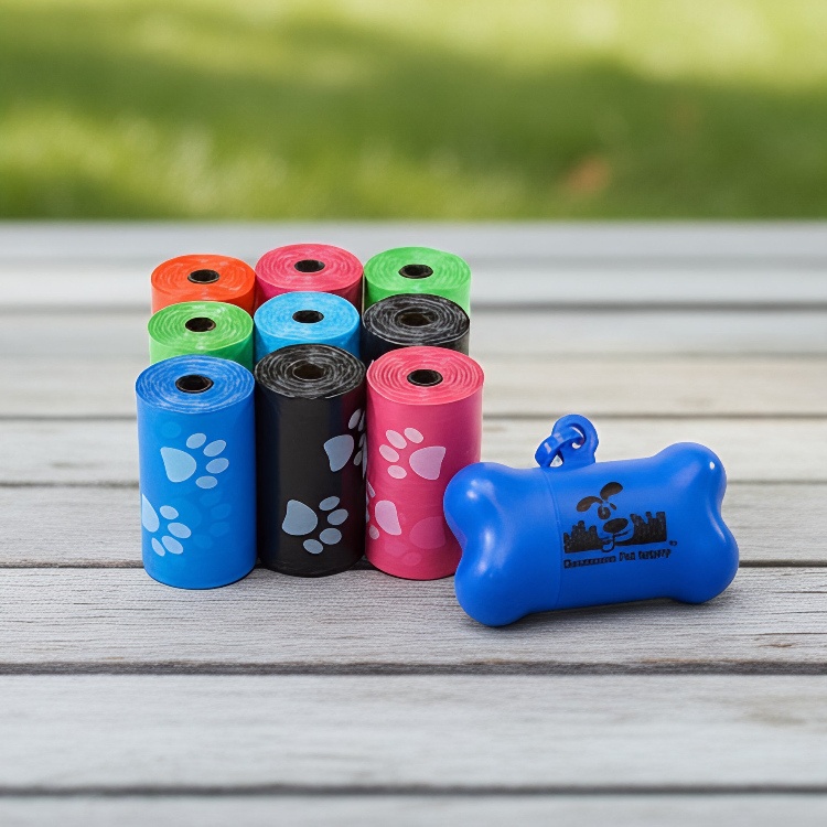 Wholesale Custom Print Logo Pet Dog Poop Bags Cheap Biodegradable Pet Waste Cleaning Poop Bags with Dispenser