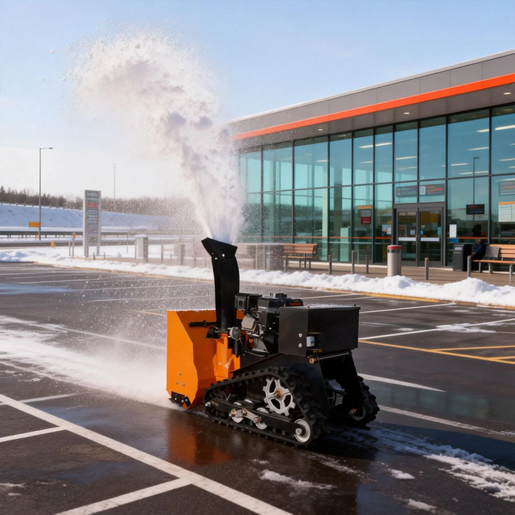 Track-Driven Snow Blower for Convenient and Rapid Snow Removal