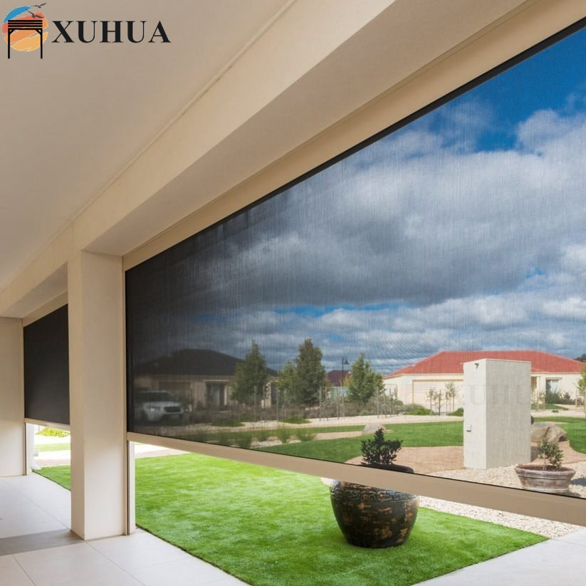 Xuhua Factory DIY Motorized Windproof Outdoor Window Waterproof Patio Outdoor Blinds Shade