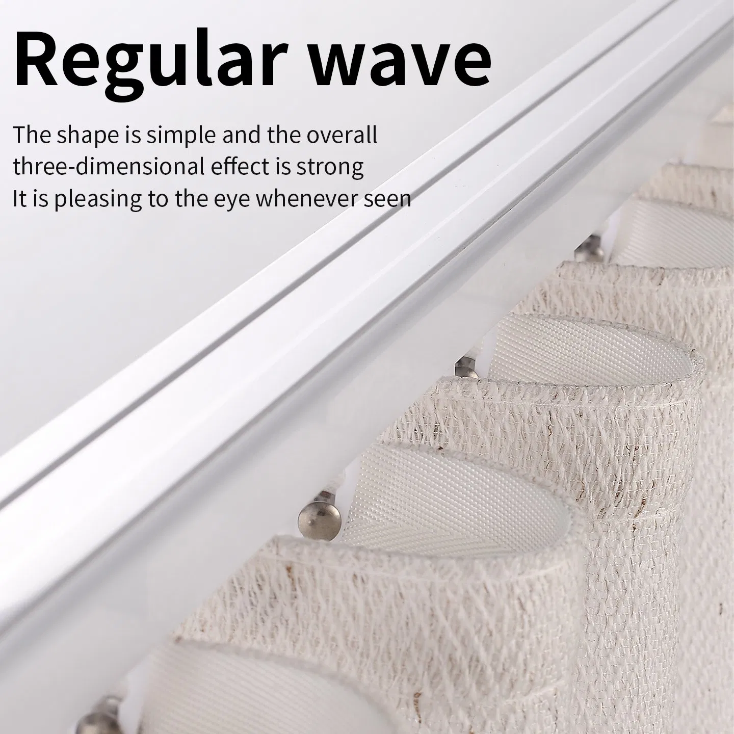 The Latest Popular Home Sunshade Special Wave Shaped Folding Curtain Square Track