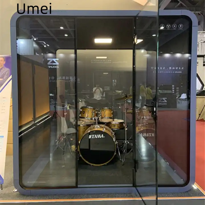 OEM Soundproof Glass Vocal Booth Isolation Office Pod