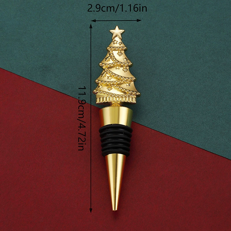Creative Christmas Tree Deer Snowflakes Bottle Stopper Silicone Stopper with Zinc Alloy