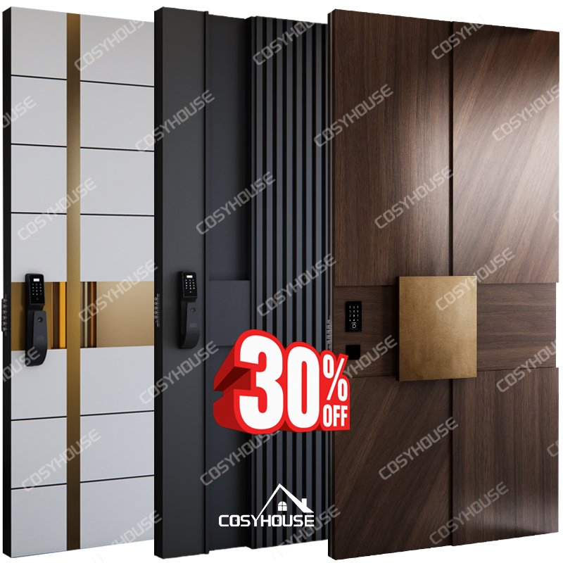 Durable Cast Aluminum and Wood Exterior Door with Insulated Core for Energy Efficiency