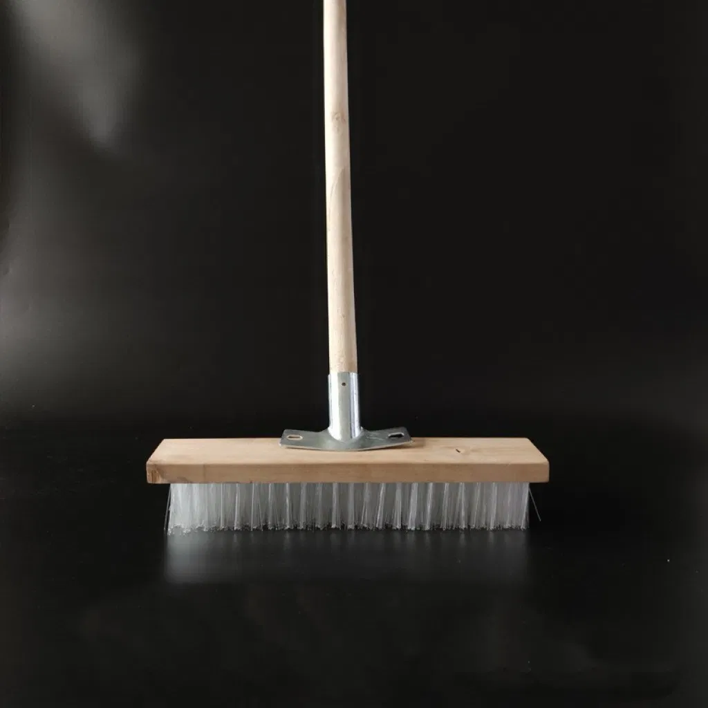 Multifunctional Outdoor Broom Plastic Durable Long Handled Solid Wood Floor Cleaning Brush