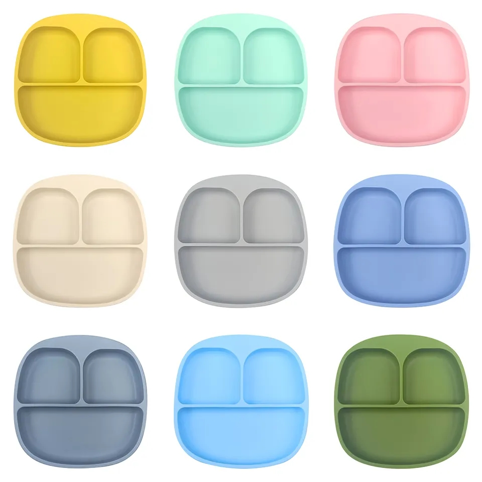 Silicone Baby Food Plate for Easy Portion Control and Feeding
