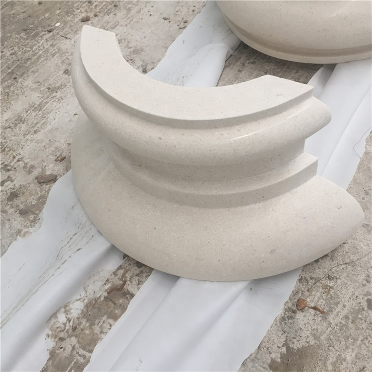 Cream Bello Limestone Greek Column Decoration Roman Pillar for Building Project