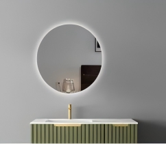Smart Round Bathroom Mirror with Anti-Fog and Bluetooth Speaker