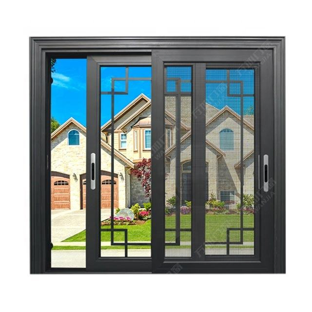 Wanjia Aluminum Double Glass Sliding Windows Automatic Sliding Window