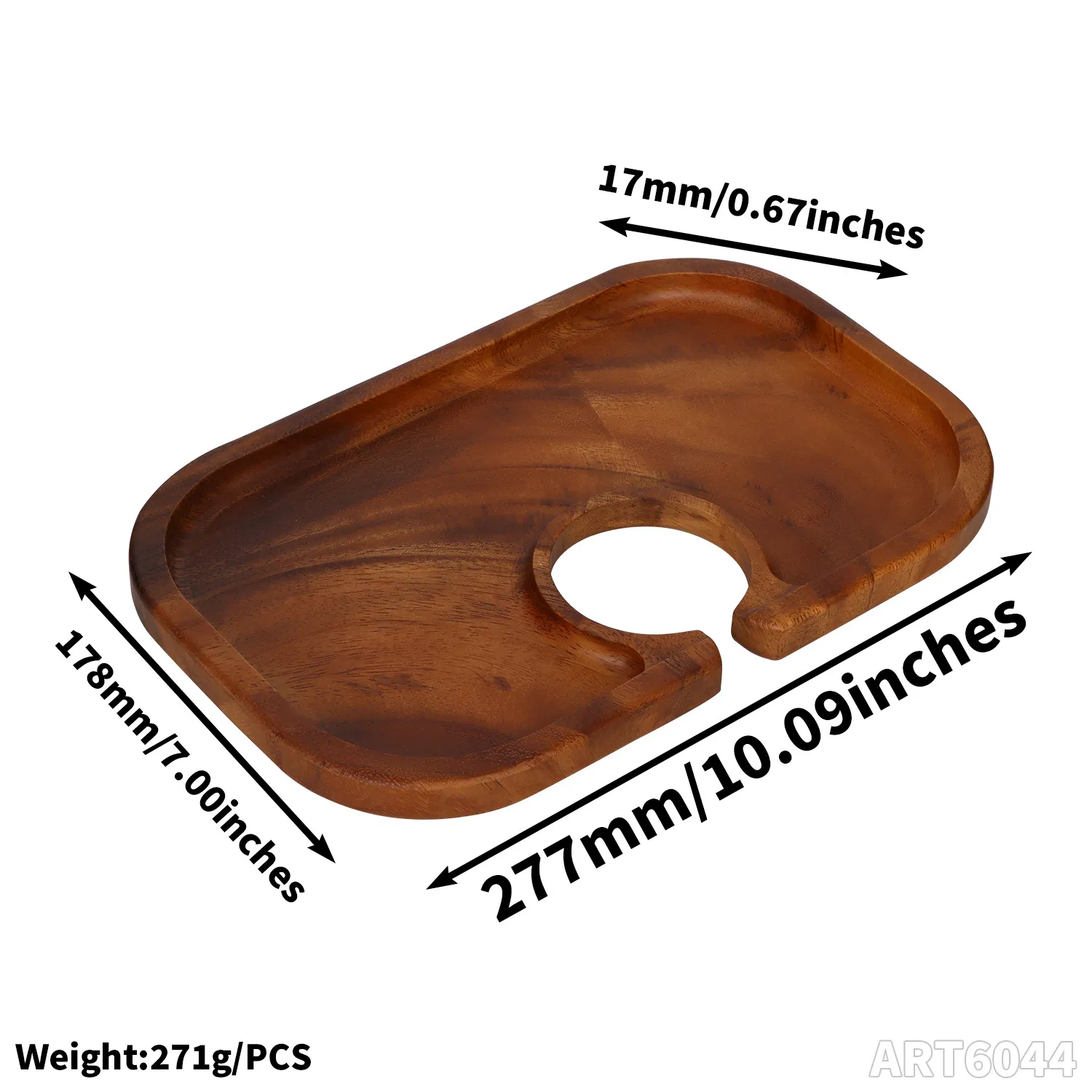 271g Hot Sale Brown Grain Wood Rectangle Wooden Ashtray Smoking Accessories Wholesale