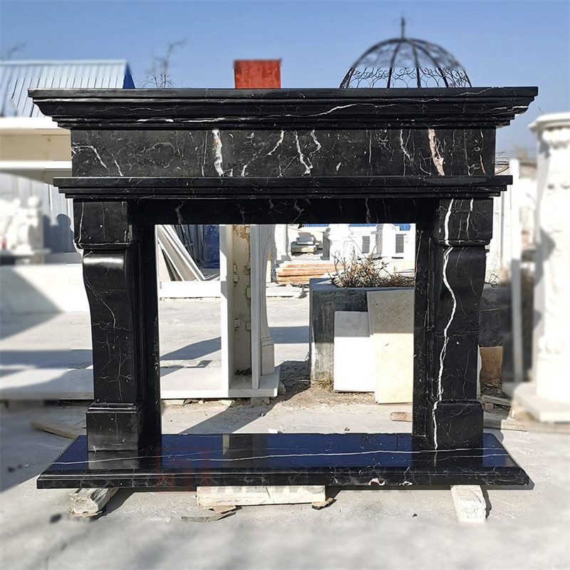 Newstar Custom China Hanging Fireplace Black Marble Fireplace Mantel