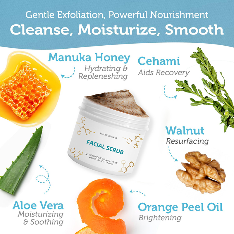 Manuka Honey Turmeric Face Scrub Exfoliating Facial Moisturizes Face Wash Acne Blackheads Body Facial Scrub