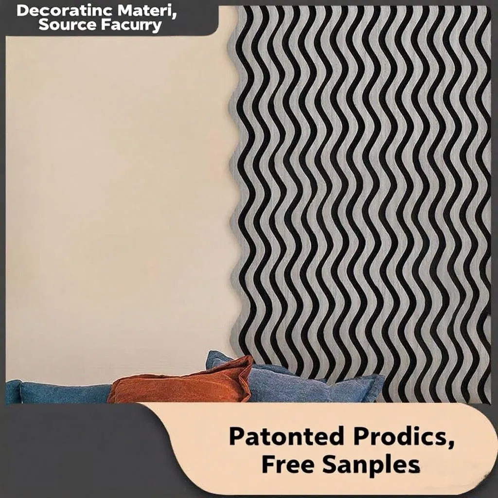 Modern 3D Fluted Wood Grain Slat Pet Acoustic Panel