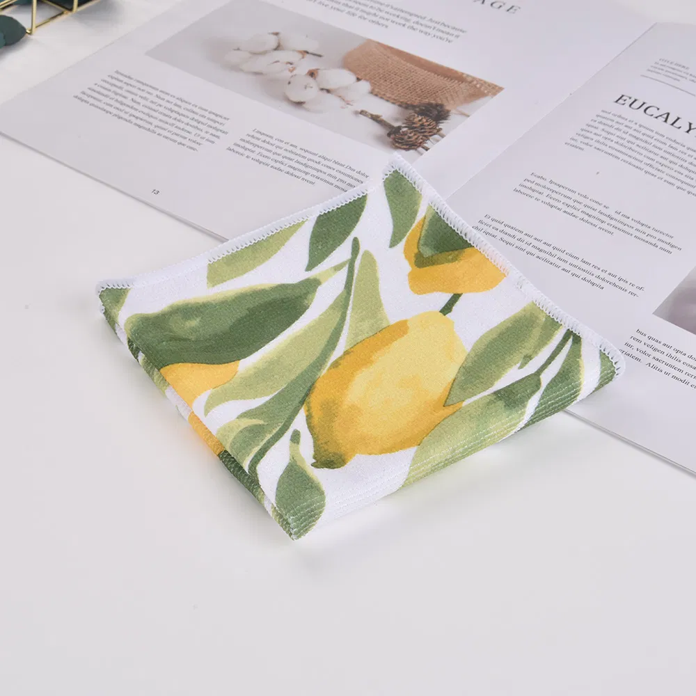 3PCS New Lemon Design Printed Microfiber Cleaning Cloth