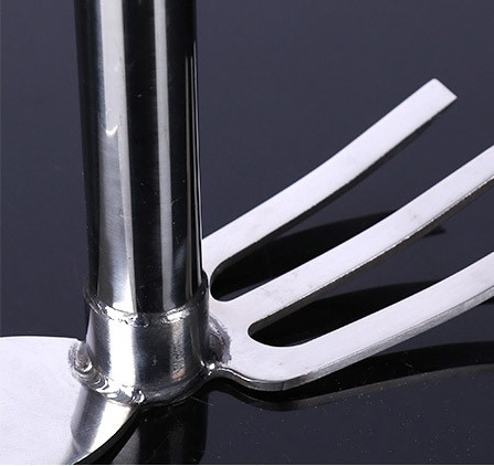 Premium Stainless Steel Dual-Head Garden Hoe and Rake Tool