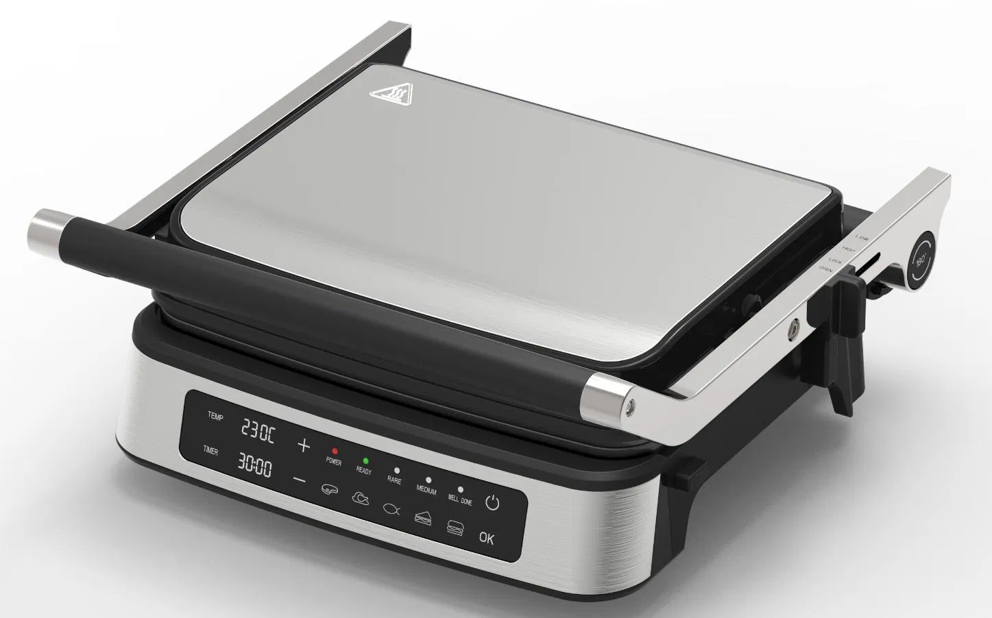 Electric Grill Detachable Digital Control Contact Grill Panini Press Sandwich Maker Smokeless Electric BBQ Grill