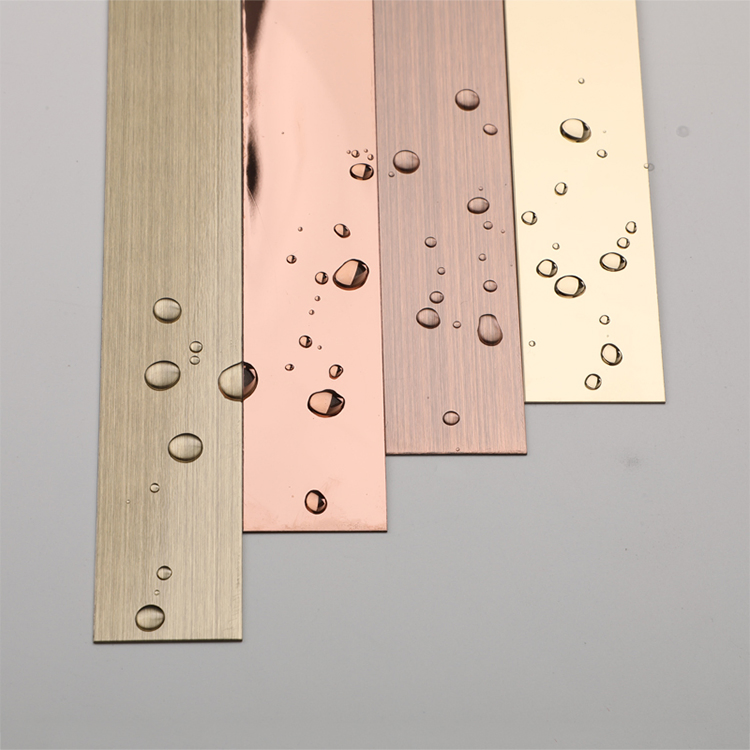 Grade 304/316 Champagne Gold Hairline Decorative Stainless Steel U Shape Metal Profile for Floor or Wall Decoration