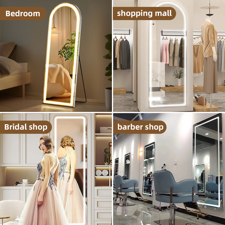Custom Bathroom Dressing Mirror Full Length Salon Mirror LED Mirror with Touch Screen Light
