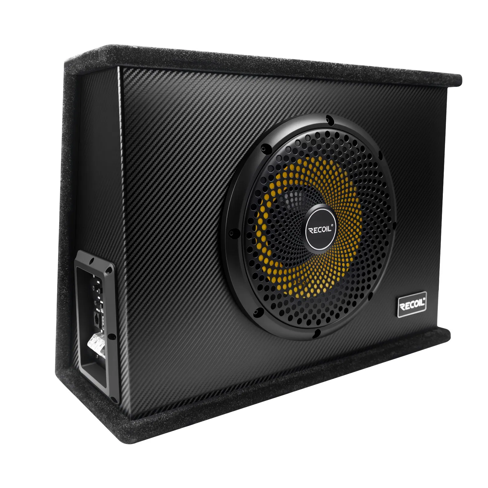 Las12 12-Inch 600W Powered Slim Subwoofer with Remote Control for Car Audio