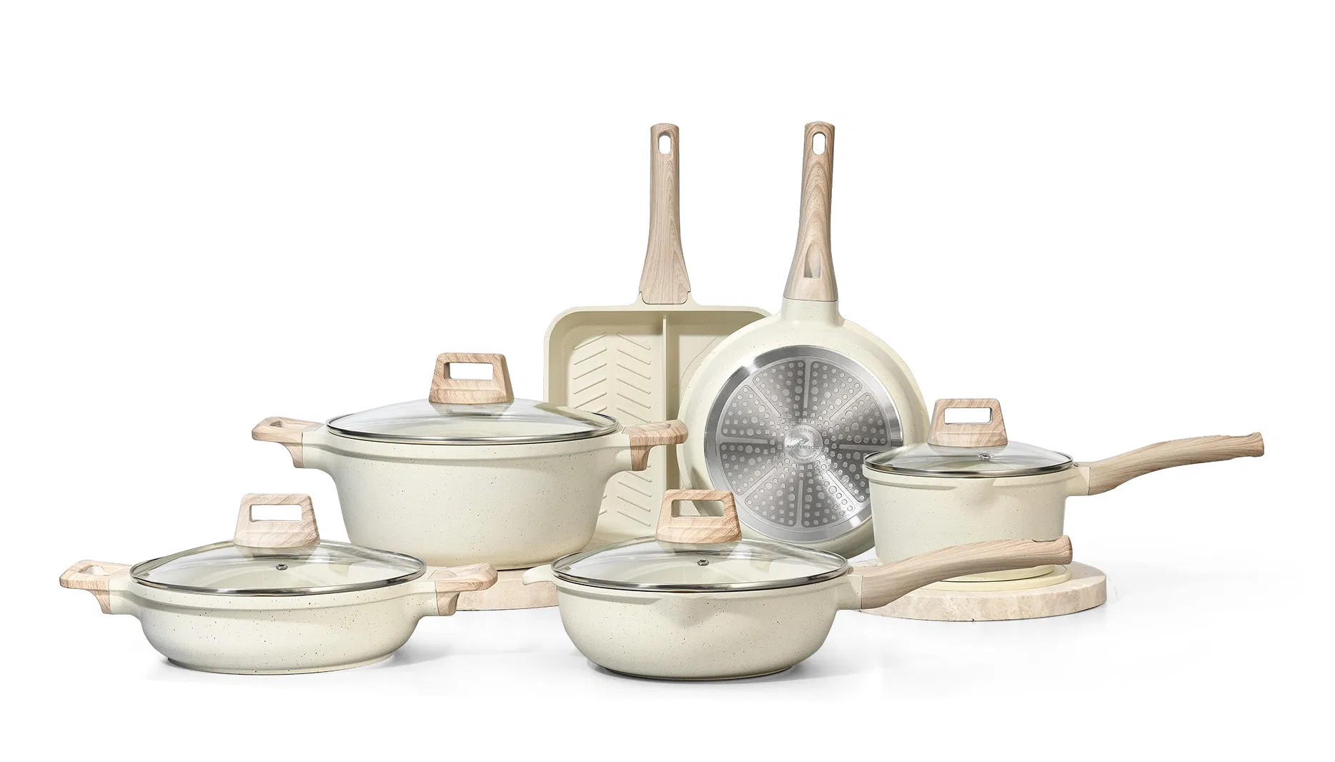 Кастрюля алюминиевая с мраморным покрытием 2.5 л