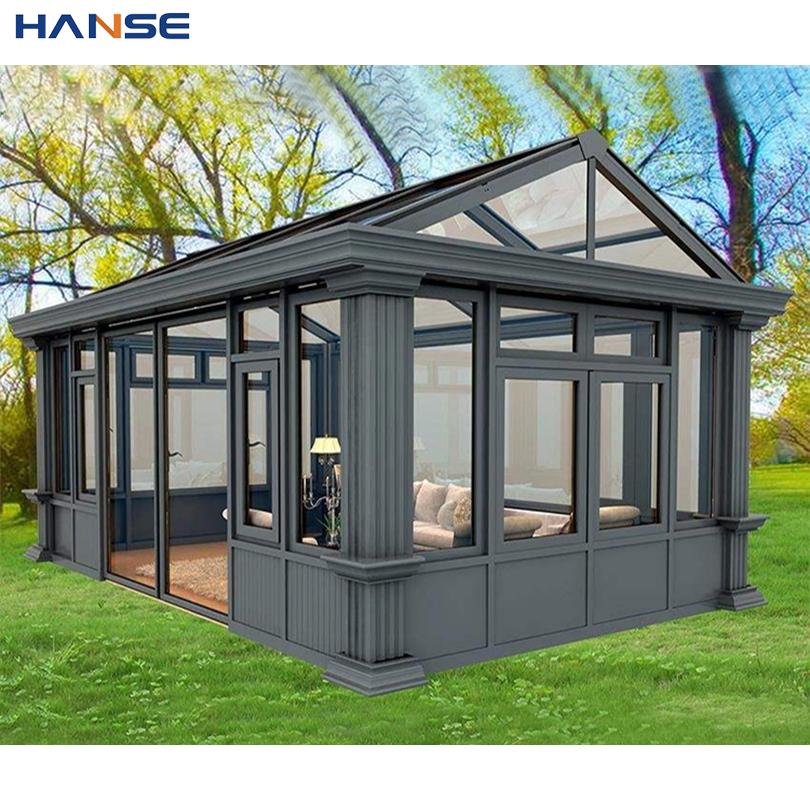 Foshan Low Price Outdoor Garden Sunrooms Waterproof Sun Protection Free Standing Glass Sunrooms with Aluminium for Villa