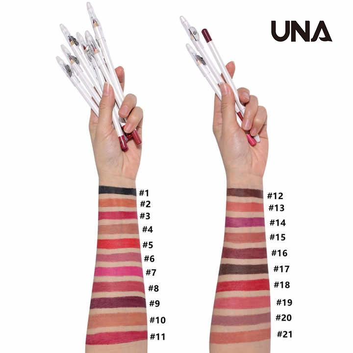 Waterproof Custom Black Brown Vegan Pencils Private Label Cream Lip Liner with Sharpener