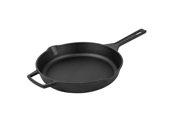 Чугунная сковорода с эмалированным покрытием и ручкой-помощником