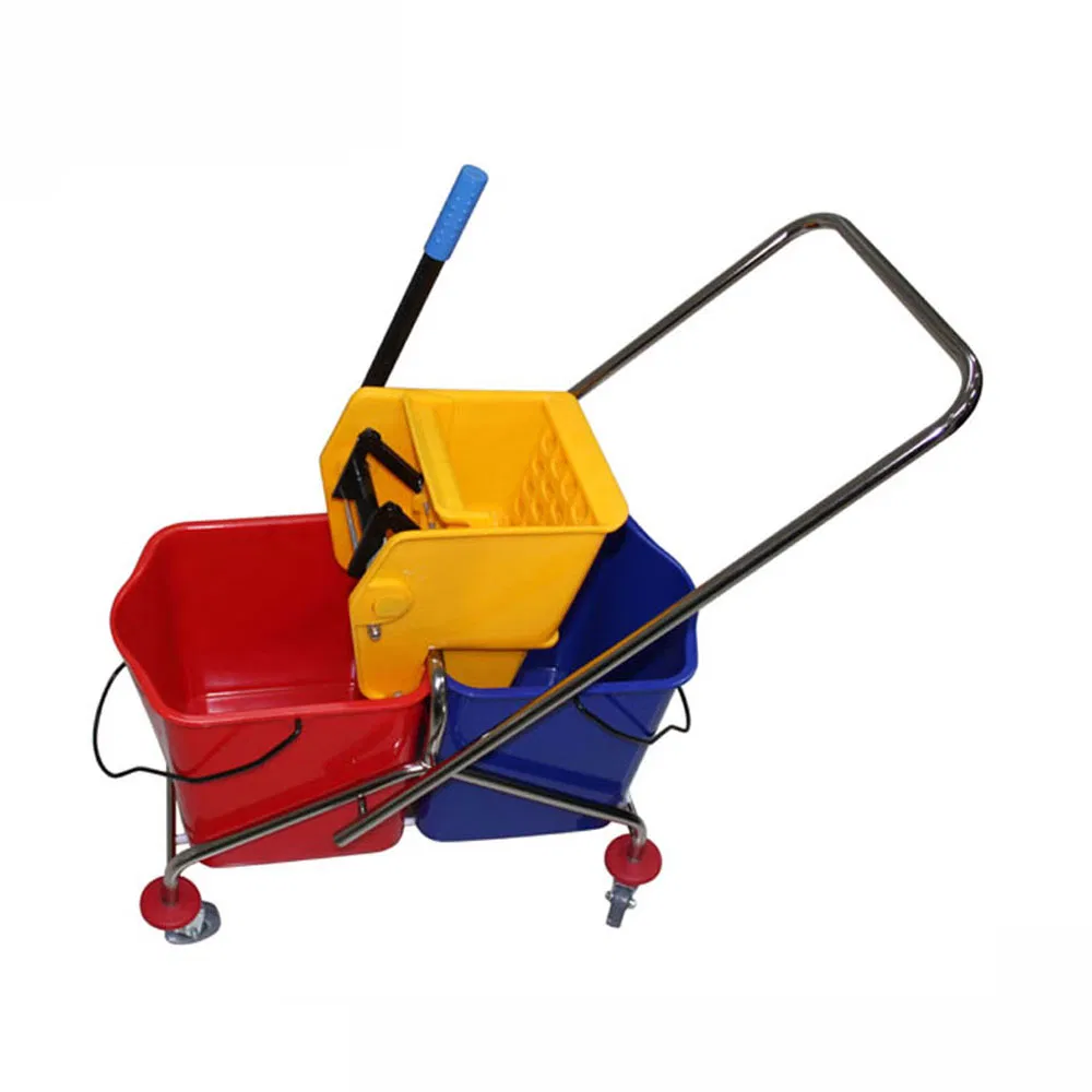 Double Bucket Mop Wringer Trolley for Hospital Household Cleaning