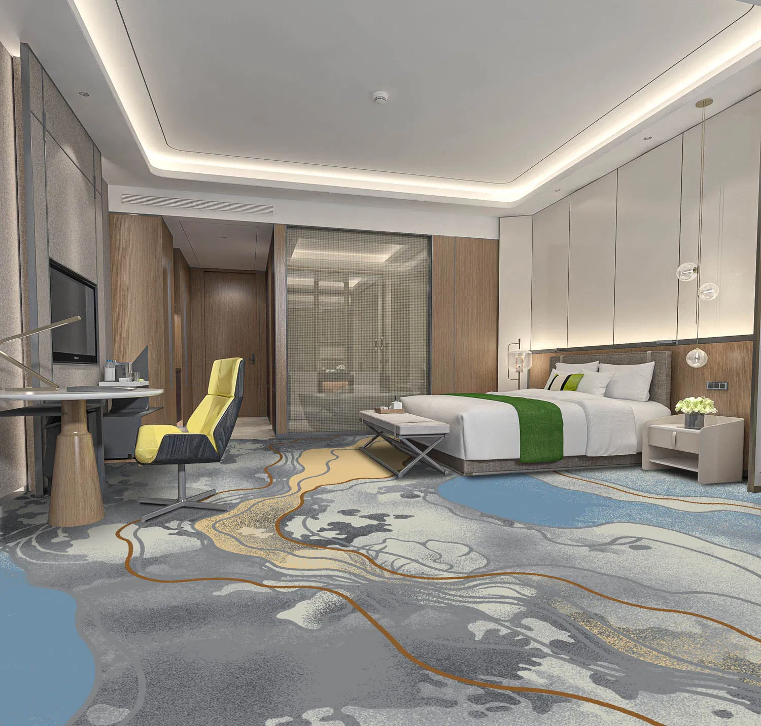 High Quality Machine Woven Washable Anti-Slip Modern Home Hotel Bedroom Carpet