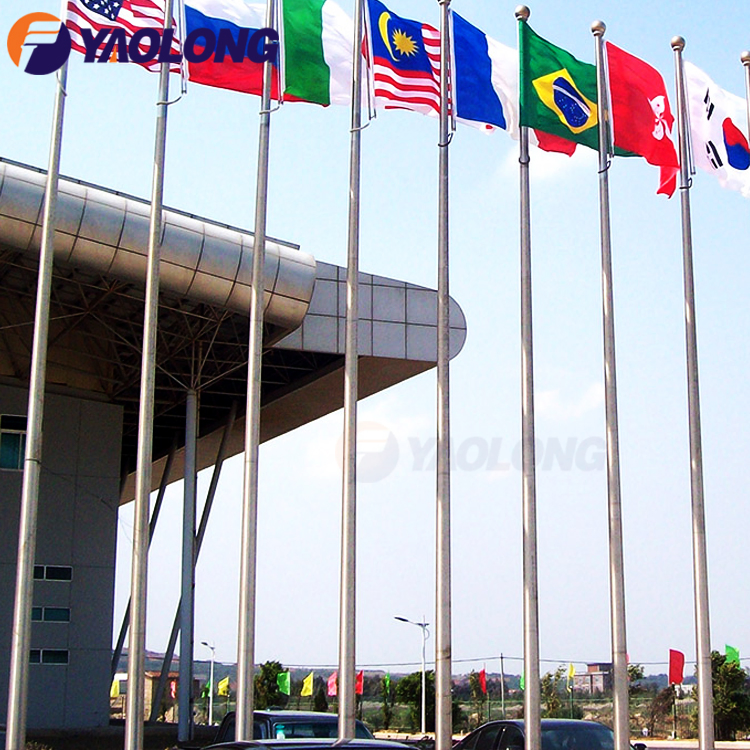 6-30m 304 304L 316 316L Stainless Steel Internal Halyard Flag Pole Aluminum Alloy Flagpole