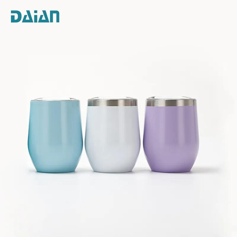 Daian Factory Durable Wine Tumbler with Lid Double Wall Stainless Steel Vacuum Insulated Wine&Coffee Tumbler 12 Oz Tumbler