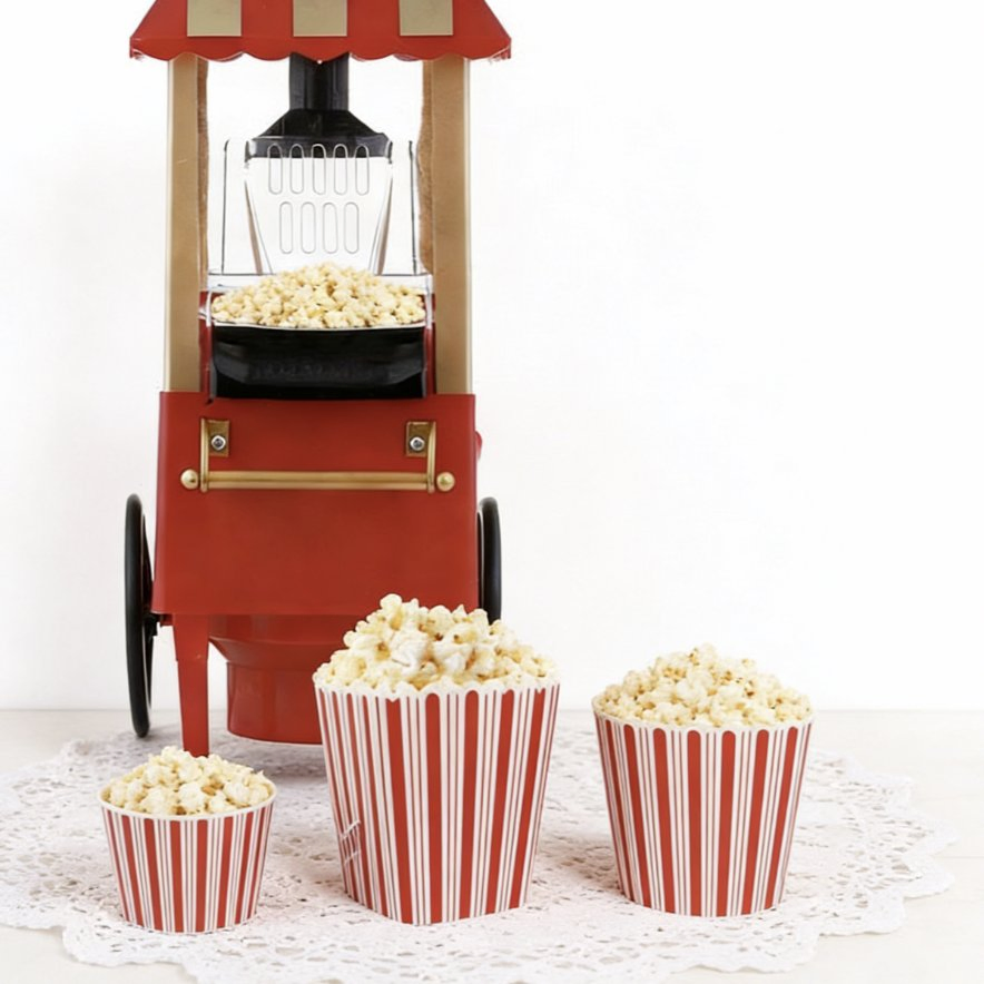 Red Carriage Popcorn Machine 600W Efficient Fast Heating