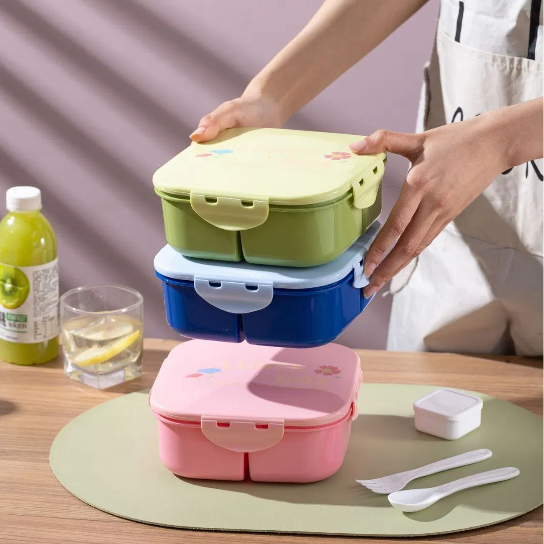 Food-Grade Plastic Bento Box - Microwave-Safe Compartmentalized Lunch Container