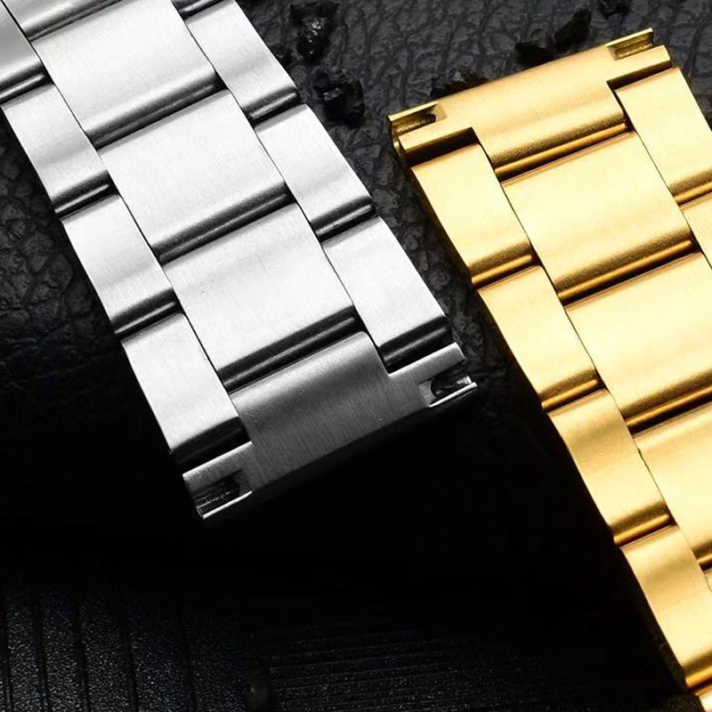 High-Quality Classical 3-Row Link 304 Stainless Steel Watch Strap