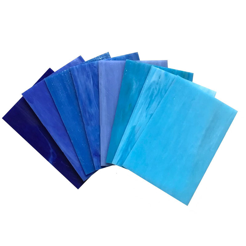 Blue Cream Multi Color Opal Glass Sheet for Stained Glass Window