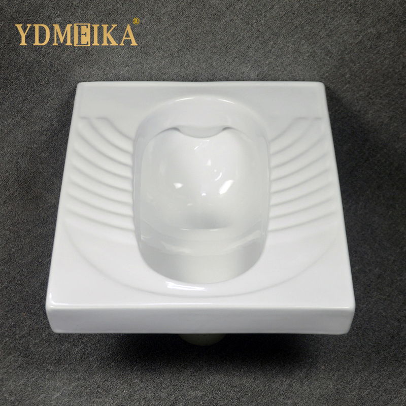 Wash Down Ceramic Squat Pan Full Accessory Floor Mount Toilet Wc Hose Construction S-Trap Squat Pan